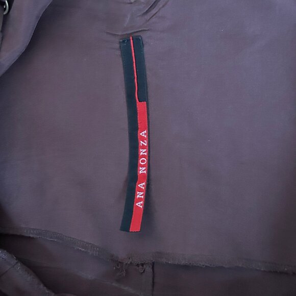 Ana Nonza Chocolate Brown Silk Slip Dress L - Picture 3 of 12